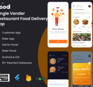 Single Vendor Restaurant Flutter User App, Rider App & Admin Panel