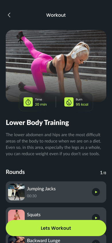 Daily Fitness Workout app - Flutter Mobile UI Kit